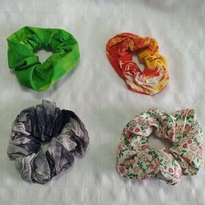 Kit B : 4 Hair scrunchies/hair accessories/dance accessories Handmade